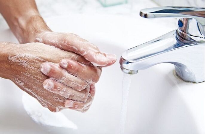 hand washing to prevent parasitic infection