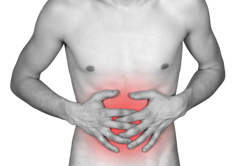 Abdominal pain in a person can be a symptom of the presence of the parasite